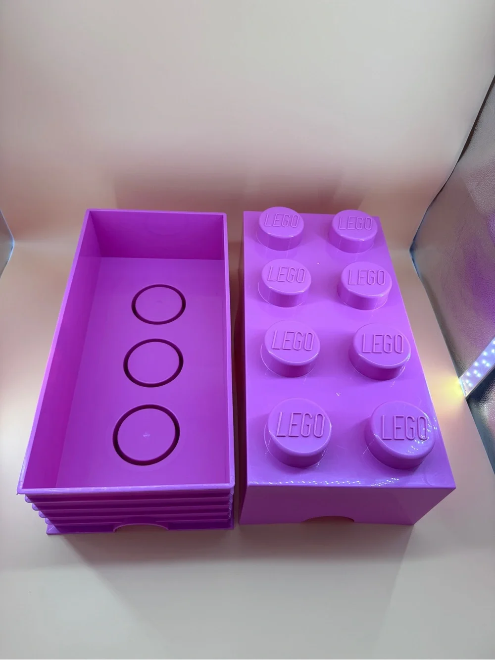 LEGO Oversized 8-Stud Pink Storage Brick Container Box Organizer - 19.5” x 9.75